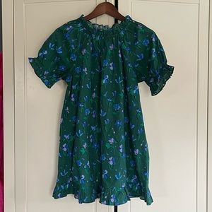 HILL HOUSE Katherine Nap Dress in Emerald Space Floral XS *FLAWED*
